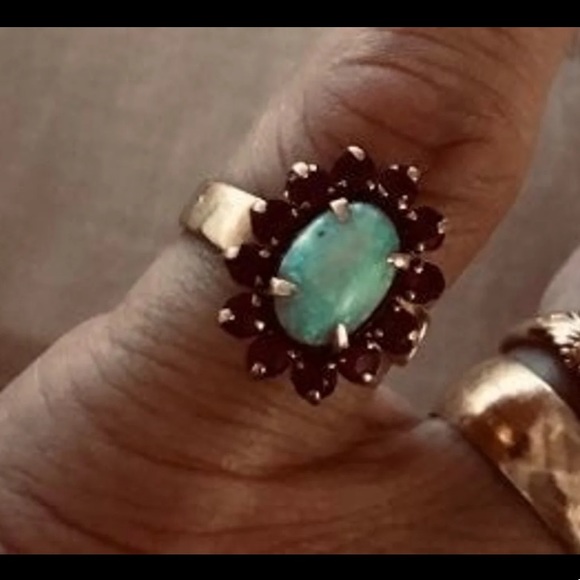 18k solid yellow gold Art Deco era opal ruby ring - Picture 11 of 11